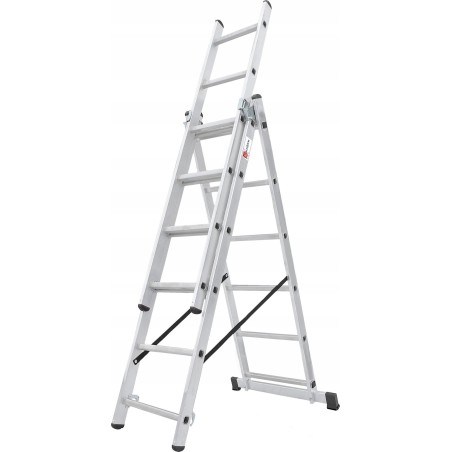 Kadax KADAX Aluminiumleiter 3x7, beidseitig nutzbar + Haken, 150 kg