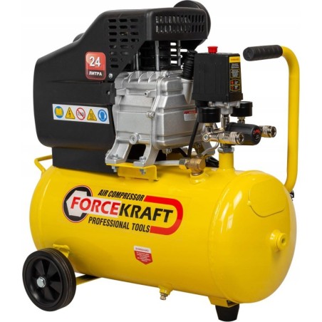Forcekraft-Kompressor – Kolbenkompressor mit Direktantrieb (1,5 kW, 24-Liter-Behälter, 8 bar, 180 l/min, 230 V)