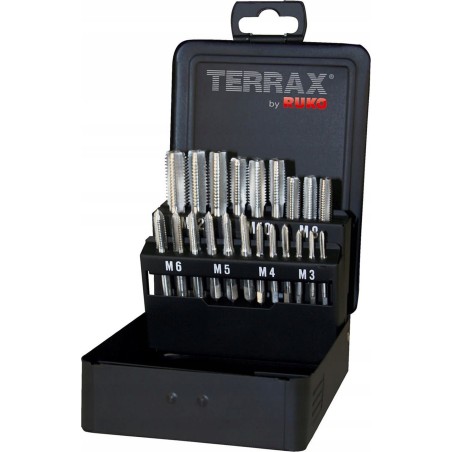 Sortiment manueller Gewindebohrer RUKO M3–M12 Terrax HSS