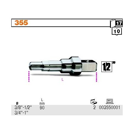 Beta Tools BETA STUFENSCHLÜSSEL FÜR ANSCHLÜSSE 3/8"-1/2" BE355 - 355