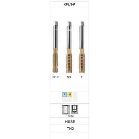 Fanar Gewindebohrer M16 NGMM/3-P DIN-352 (6HX) HSSE TIN INOX