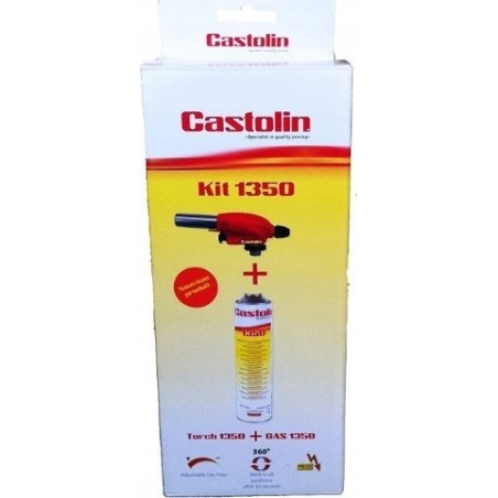Castolin PIEZO-BRENNER + GASFLASCHE 1350 300 g, Anschluss 7/16"