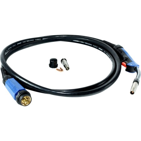 Stamos Palnik MIG/MAG-Schweißbrenner mit 4 m langem Kabel und EURO-Stecker Kabel mit Brenner für MIG/MAG-Schweißgeräte mit EURO-Stecker