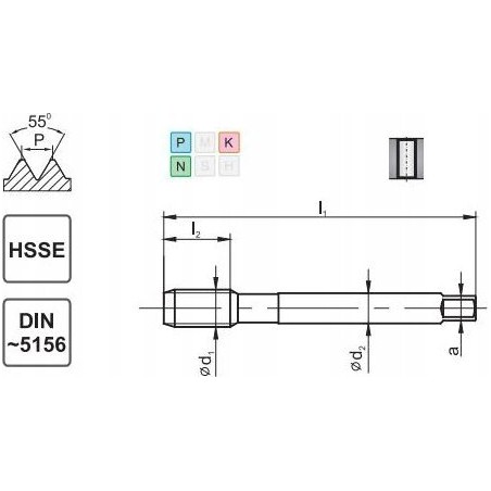 Fanar Gewindebohrer G 1/2" DIN-5156B HSSE 800