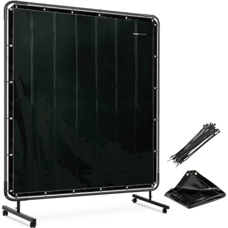 Stamos Germany Schweißschutzvorhang mit Rollgestell 174 x 174 cm – schwarz