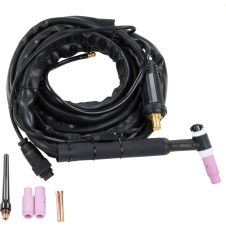 Stamos TIG-Brennerhalter mit 4 m langem Kabel und Zubehör, 250 A. TIG-Brennerkabel, 4 m lang.