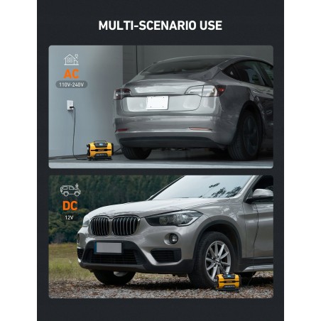 Tragbarer Kompressor für AstroAI-Räder ATJ-8366, 150 PSI, 12 V Gleichstrom/110 V Wechselstrom