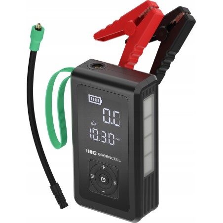 Greencell PowerBoost Air / Starthilfe / Powerbank für das Auto mit Kompressor, 8000 mAh, 1000 A, Starthilfegerät