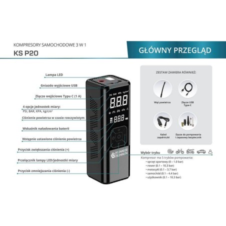 Autokompressor UN 3-in-1-Akku-Kompressor KS P20