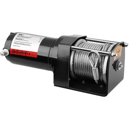 MSW Fahrzeugseilwinde – Offroad-Modell mit Fernbedienung, 12 m Seil, Zugkraft 1590 kg + 4-Tonnen-Block