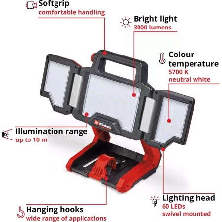 Einhell Akku-Lampe TP-CL 18/3000 Li - Solo 4514172