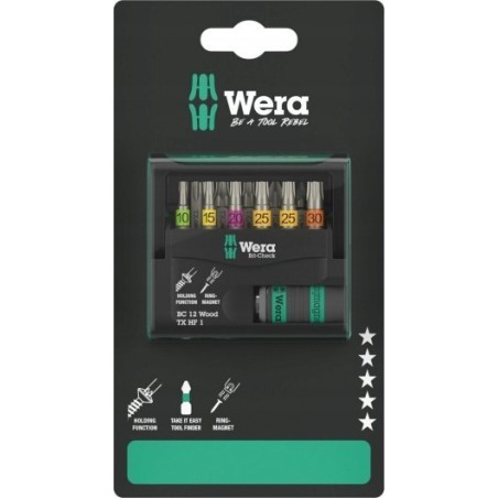 Wera-Werkzeugset BIT-CHECK 12 WOOD TX HF 1 SB, 12-teilig