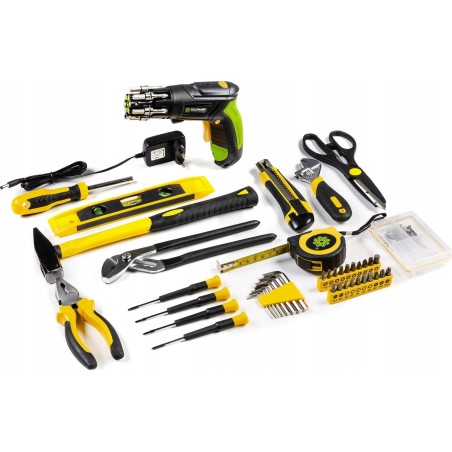 Fieldmann-Werkzeugset Werkzeugset mit Akku-Schrauber FIELDMANN FDG 5018-108AR, 108-teilig + FDS 10102-A