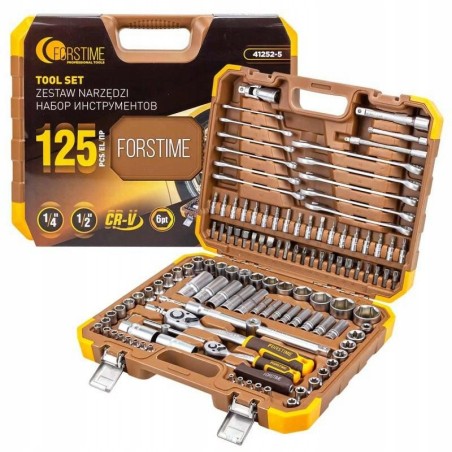 1/2"- und 1/4"-Werkzeugsatz, 125-teilig (Sechskant) (4–32 mm)