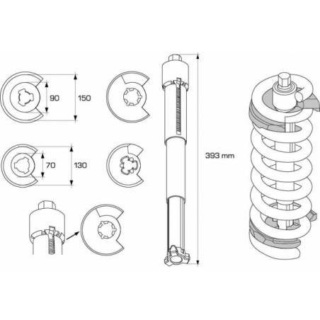 Asta Set zum Zusammendrücken von Stoßdämpferfedern (A-SD1001)