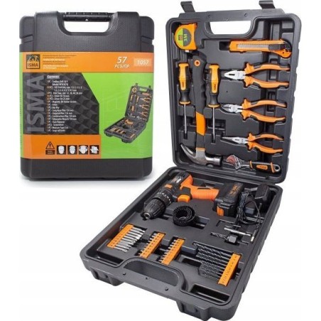 Isma-Werkzeugset WERKZEUGSET MIT SCHRAUBER, 57-TEILIG, KOFFER