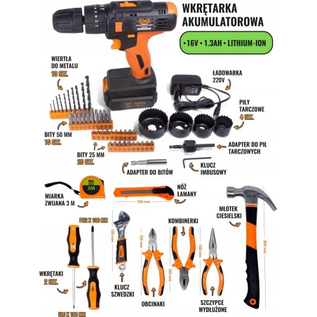 Isma-Werkzeugset WERKZEUGSET MIT SCHRAUBER, 57-TEILIG, KOFFER