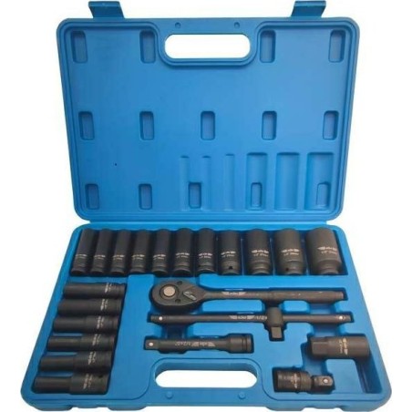 Adler-Werkzeugset ADLER SET 1/2" RATSCHE + SCHLAGSTECKDÜSEN, 23-teilig