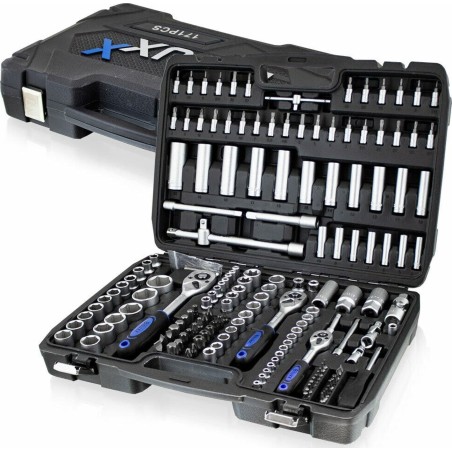 Bituxx-Werkzeugset Professionelles Werkzeugset im Koffer, 171-teilig: Schraubenschlüssel/Steckschlüsseleinsätze/Bits/Inbusschlüssel