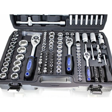 Bituxx-Werkzeugset Professionelles Werkzeugset im Koffer, 171-teilig: Schraubenschlüssel/Steckschlüsseleinsätze/Bits/Inbusschlüssel