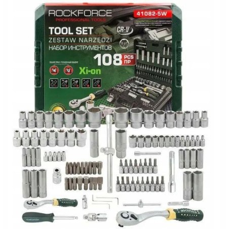 108-teiliger Werkzeugsatz 1/4" und 1/2" Xi-on Cr-V (Sechskant) (4–32 mm)