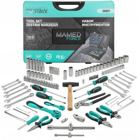 122-teiliges Werkzeugset, 1/4" und 1/2" (4–32 mm) (Sechskant)