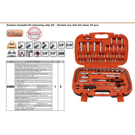 Corona-Werkzeugset, 94-teilig (C4094)