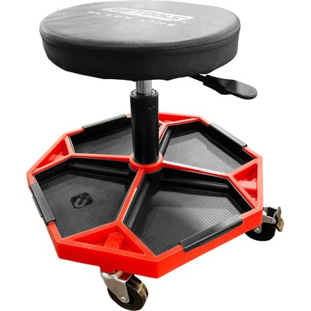 AWTOOLS Verstellbarer Werkstattstuhl mit Trennwänden BLACK LINE