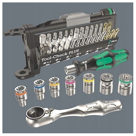 Werkzeugset Wera Wera 9750 Kraftform Compact und Tool-Check PLUS Set 1, 57-teiliges Werkzeugset (schwarz/grün, Steckschlüssel und Bi