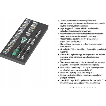 Werkzeugset Wera Wera 9721 Schaumstoff-Tray 8000 B Zyklop Ratschen-Set 3/8" Set 1, 23-teilig, Werkzeugset (schwarz/grau, Ratsche und Steckschlüsseleinsätze)