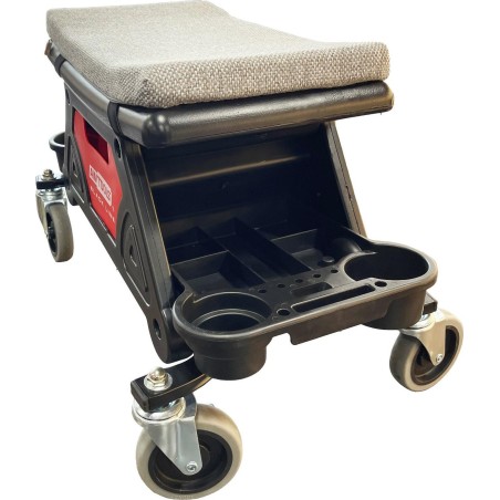 AWTOOLS Werkstattstuhl mit Stauraum und Ablagen BLACK LINE