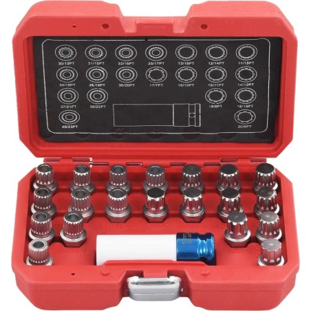 vidaXL Set mit 21 Steckschlüsseleinsätzen für Radschrauben für BMW