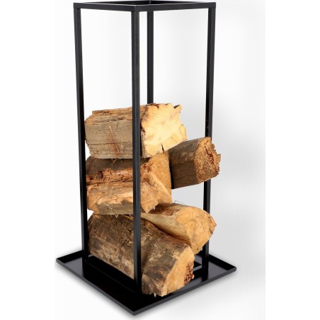 Kadax Kaminholzständer, Holzkorb, schwarz