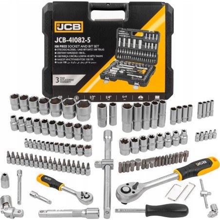 JCB-Werkzeugsatz JCB-Schlüsselsatz, 108-teilig, 1/2" und 1/4"