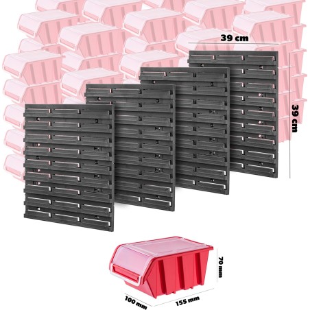 KADAX Werkzeugtafel Werkstattwand 78 x 78 cm, 63 Teile, für Werkstatt und Garage, mit Ablagefächern