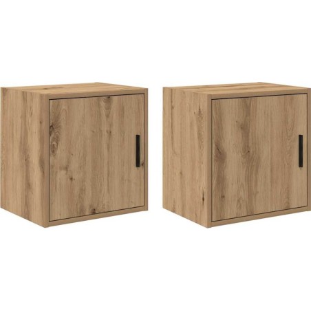 Wandschränke für die Garage, 2 Stück, Eiche im Handwerksstil, Leimholz