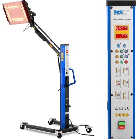 MSW Infrarotstrahler für Lackierwerkstätten zum Trocknen von Karosserien auf einem Stativ, 4 x 1000 W Infrarotstrahler für Lackierwerkstätten