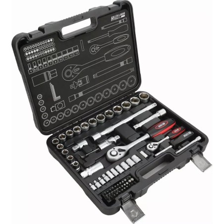 Dedra-Werkzeugset HILLEN&MOHR Steckschlüsselsatz 17K072A, 72-teilig, 16 x 1/2", 10 x 1/4"