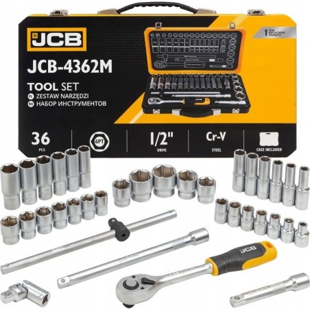 JCB-Werkzeugsatz 1/2" 36-teilig (8–32 mm) (Sechskant)