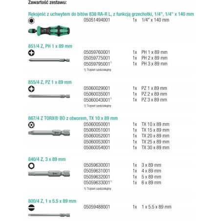 Wera Kraftform Kompakt 60 RA-R 1, 17-teilig