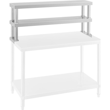 Royal Catering Verstellbare Stahlregale für den Küchentisch, Breite 120 cm