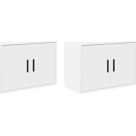 Wandschränke für die Garage, 2 Stück, weißes Leimholz