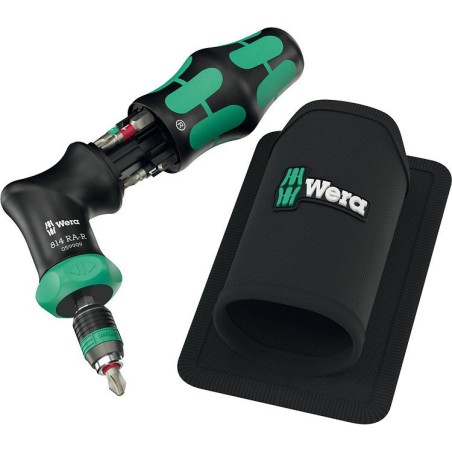 Wera Kraftform Kompakt Pistole RA-R 1, Ratsche mit 7-teiligem Bit-Set