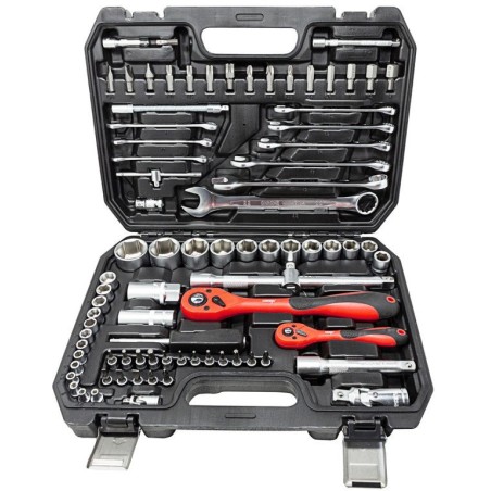 Steckschlüssel- und Bitsatz 1/2" und 1/4", 82-teilig