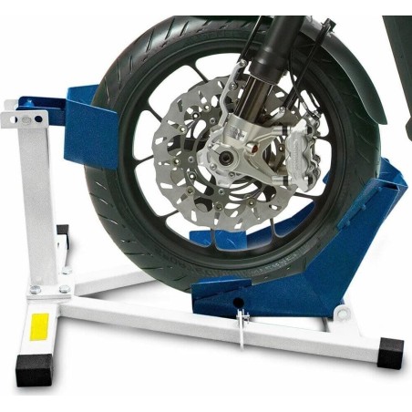 Bituxx Motorrad-Ständer (vorne) Transportständer Weiß-Blau