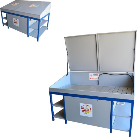 Marwis Werkstatt-Waschbecken, Werkbank zum Reinigen von Teilen und Werkzeugen MST 2000 mit Abdeckung Umweltfreundliches Werkstatt-Waschbecken MST 2000 mit