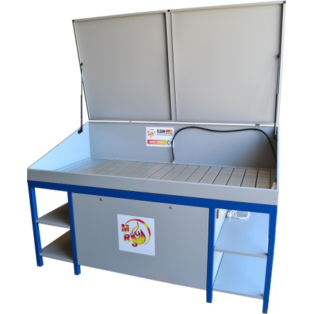 Marwis Werkstatt-Waschbecken, Werkbank zum Reinigen von Teilen und Werkzeugen MST 2000 mit Abdeckung Umweltfreundliches Werkstatt-Waschbecken MST 2000 mit