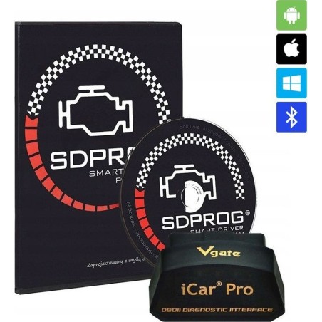SDPROG VGATE ICAR PRO BT 4.0 LE ELM327 OBD2 OBDII + SDPROG PL Android iOS Windows