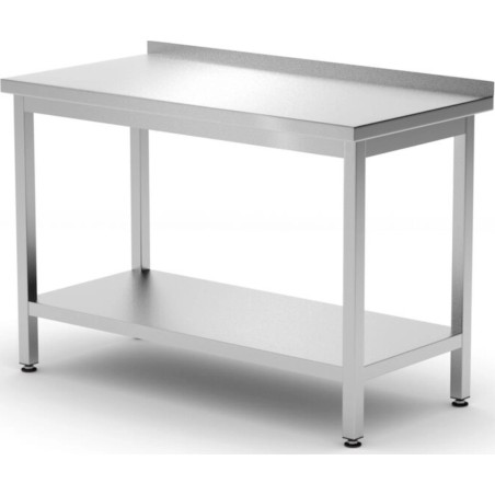 Hendi Wandmontierter Arbeitstisch mit Aufkantung und Ablage Budget Line STAHL 1000 x 600 x 850 mm – Hendi 817278 Wandmontierter Arbeitstisch