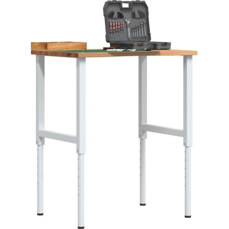 vidaXL vidaXL Arbeitstisch, hellbraun, 80 x 60 x (71,5–98) cm, Eichenholz